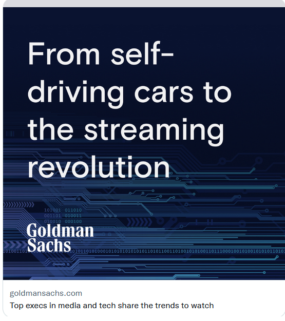Goldman Sachs Future Technology Trend Projections Graphic